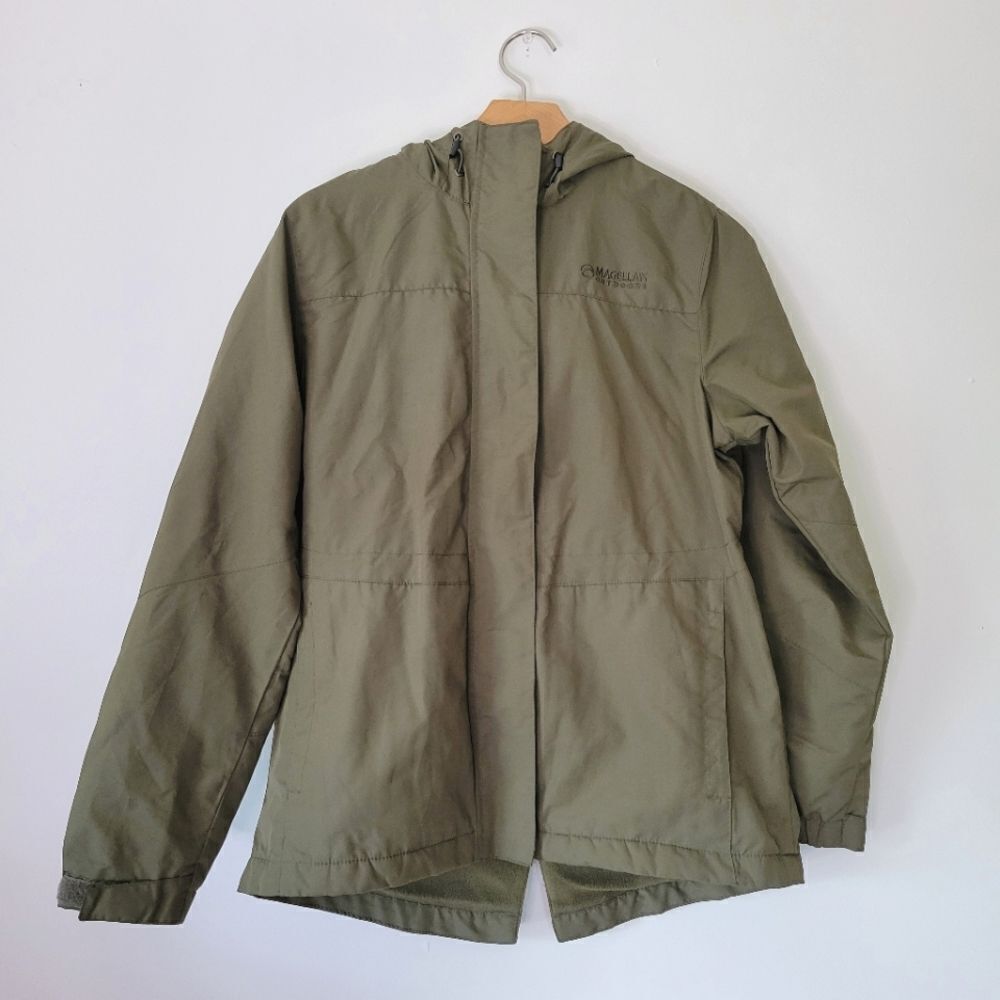 Magellan Outdoors Olive Green Women's Jacket Fleece Lined Autumn Small